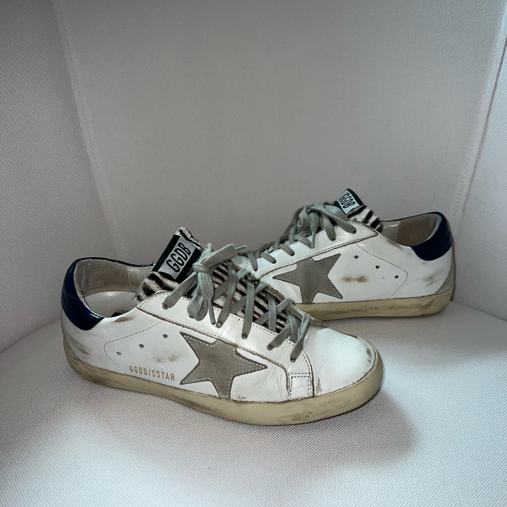 Golden Goose Superstar haircalf zebra tongue sneaker